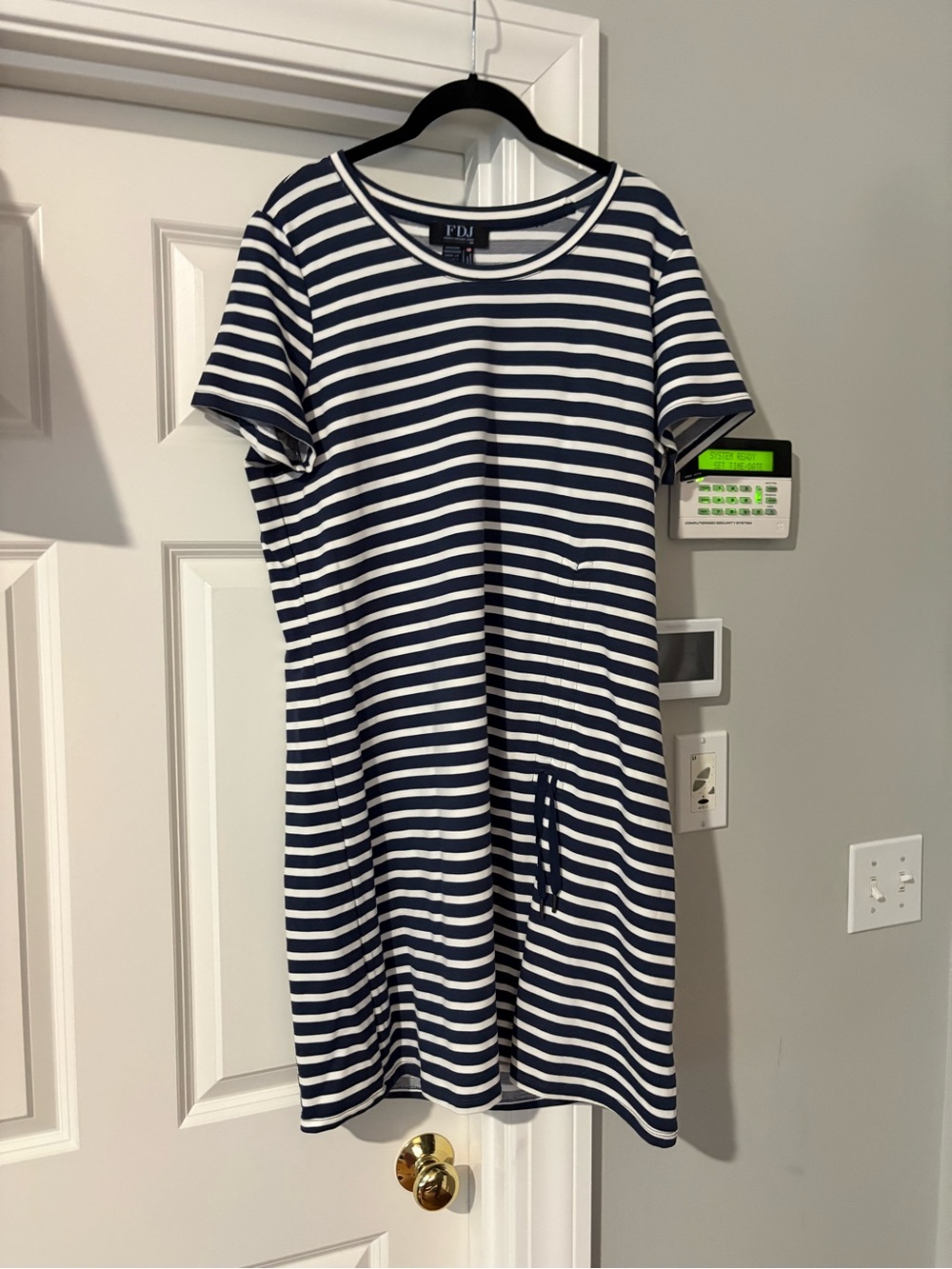 FDJ Paris Navy and White Striped Mini Dress
